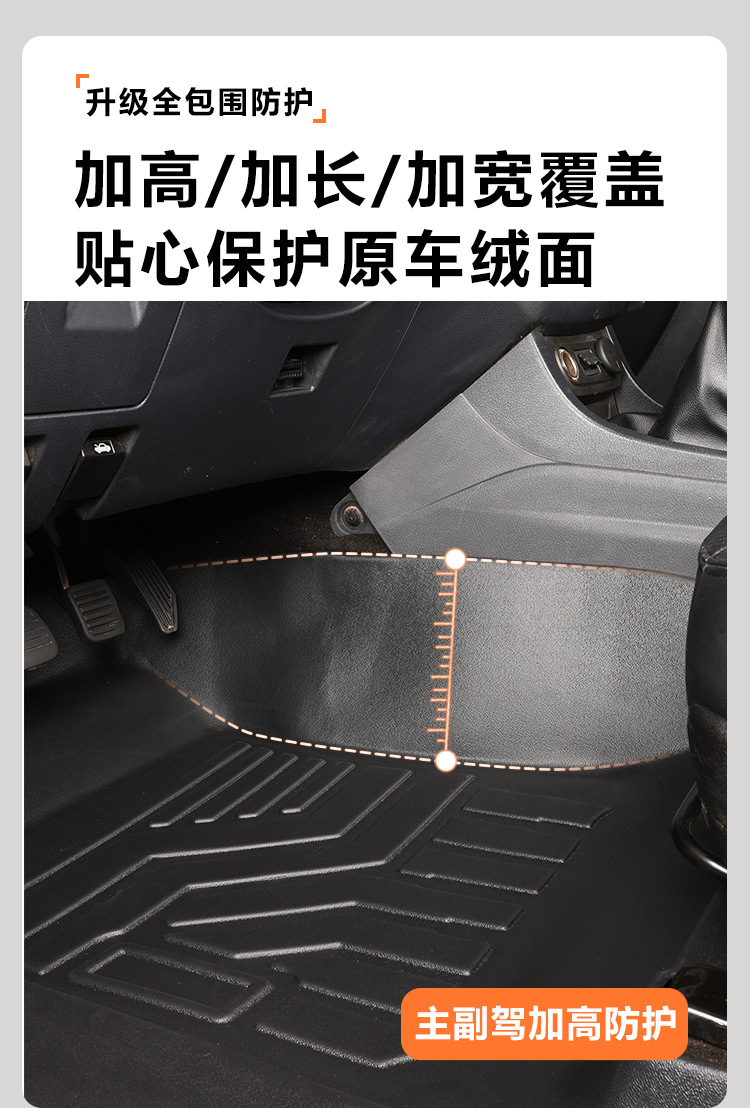 Suitable for Isuzu Ruimai, full coverage door sill interior decoration accessories, pickup truck modification TPE car floor mats