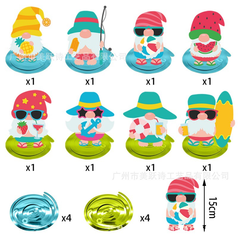 Fabricantes directamente para la decoración de la fiesta de verano tarjetas de tarjetas colgantes en espiral tarjetas de decoración de verano enano tarjetas colgantes