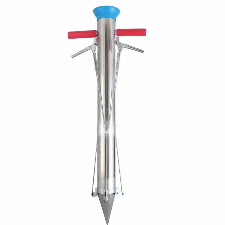 Dispositivo portátil de siembra de plántulas de acero inoxidable engrosado con doble asa de pepino y chile máquina de siembra de plántulas dispositivo manual de siembra de plántulas sin cintura image 6