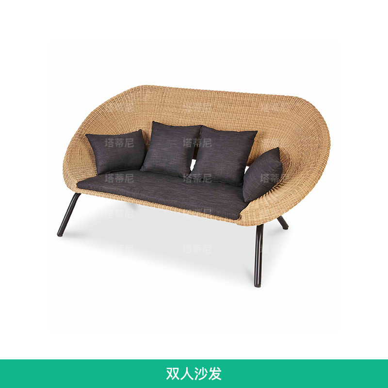 Conjunto de sofás de ratán para patio, terraza, solárium, balcón, jardín, muebles impermeables y resistentes al sol. image 8