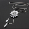 Fashionable universal crystal, necklace, sweater, city style, flowered, wholesale