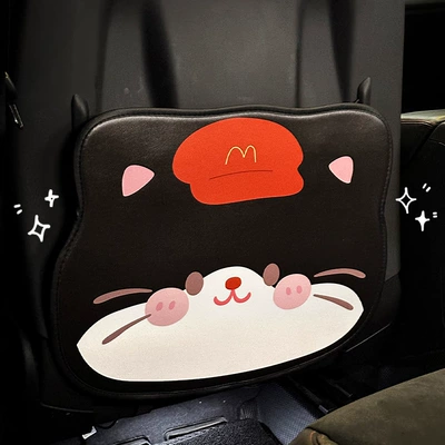 Chair back anti-kick pad, cartoon cat designs, are perfect for protecting the back