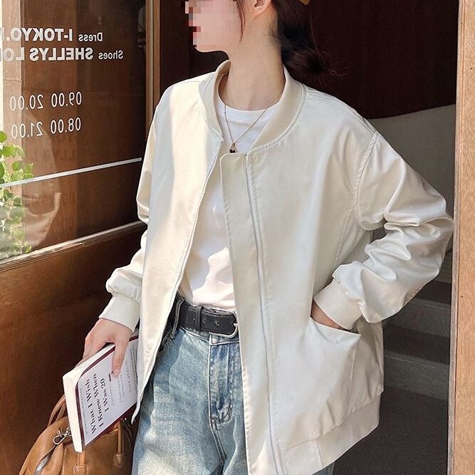 棒球服外套女2025春秋款韩系宽松百搭休闲长袖小个子洋气短款夹克|undefined