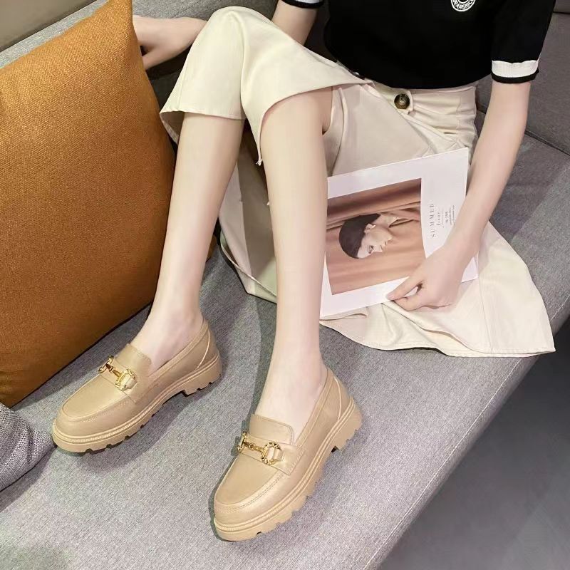 Retro low loafers platform low-cut all-season