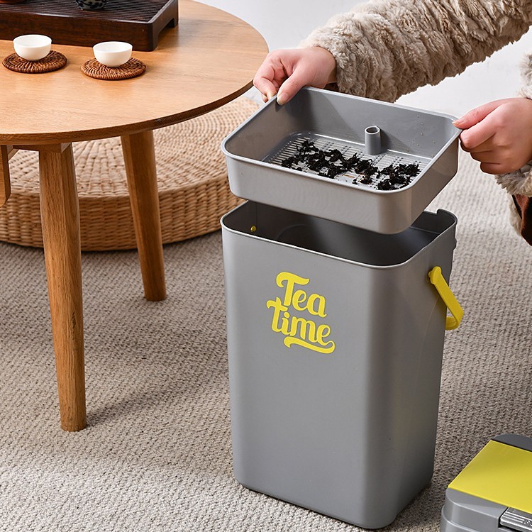 蓋付きゴミ箱、茶バケツ、廃棄物バケツ、乾湿分離ゴミ箱、茶バケツ、カンフー茶残りバケツ、フィルターバケツ、茶道|undefined