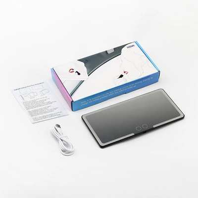car makeup mirror can be – Sun visor rearview mirror - new-upgrade-double-color-light-double-button-black-shell