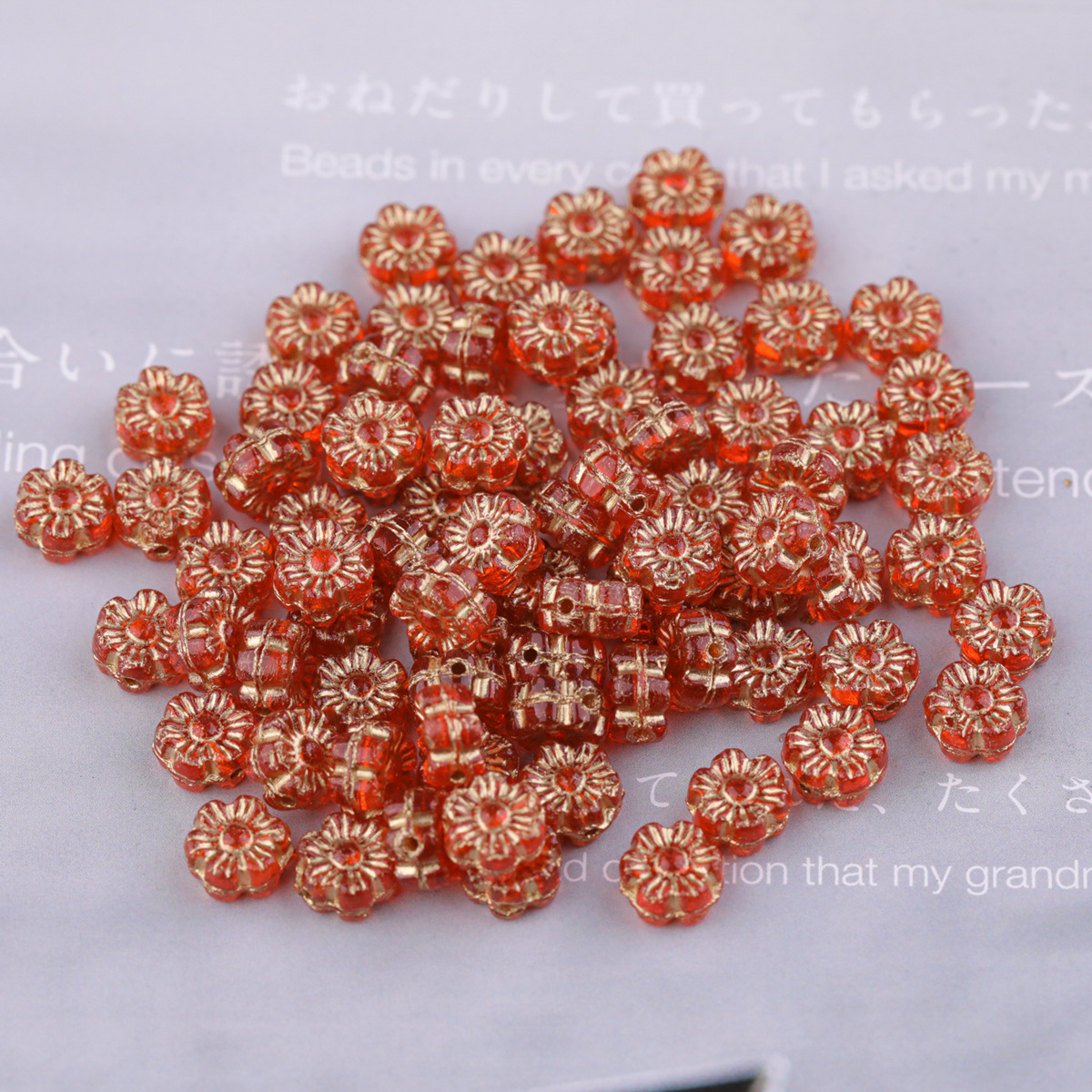 2025 nueva cuenta de vidrio checo preciosa flor hawaiana de vidrio 6mm aproximadamente 100 piezas accesorios de bricolaje