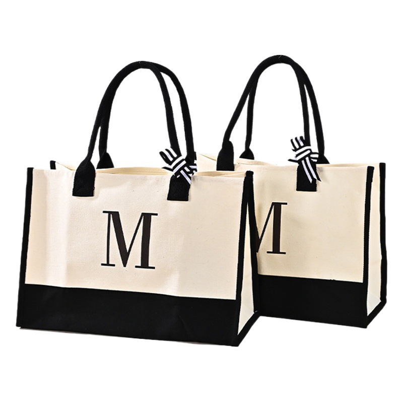 Suministro transfronterizo de bolsas de lona laminadas, bolsas de compras personalizadas para regalos de Navidad, bolsas de Amazon personalizadas