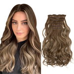 跨境热销赛拉假发7件套假发片卷发欧美女士卡子发接发片套装