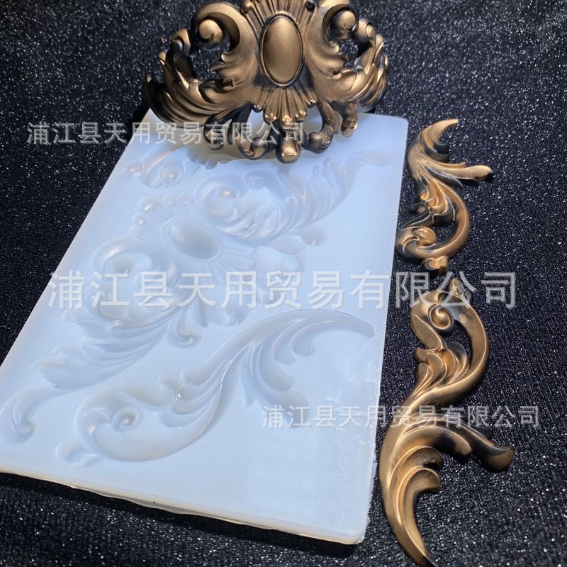 DIY nuevo epoxi retro patrón en relieve accesorios de silicona molde de mesa de decoración material accesorios de decoración hecho a mano DIY molde