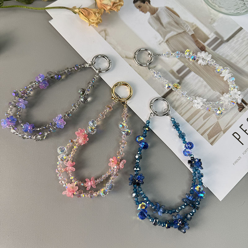 Source Factory Wholesale Short Mobile Phone Chain, Accessible Luxury and High-End Crystal Glass Mobile Phone Chain, Mobile Phone Anti-Fall Lanyard