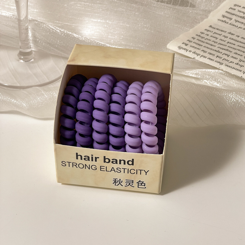 Combinación de 9 piezas línea telefónica cuerda de pelo Internet celebridad gradiente transparente cuerda de pelo fresco Corea del Sur banda de goma ins tie anillo de pelo