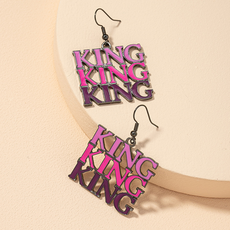 Fashion Letter King Earrings display picture 3