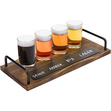 跨境亚马逊木质酒托酒吧创意啤酒托木质酒杯托盘木制酒架木制酒杯