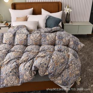 Wholesale All-Cotton Reactive Printed Brushed Thickened down Quilt 95% down Large White Goose down Winter Quilt Core