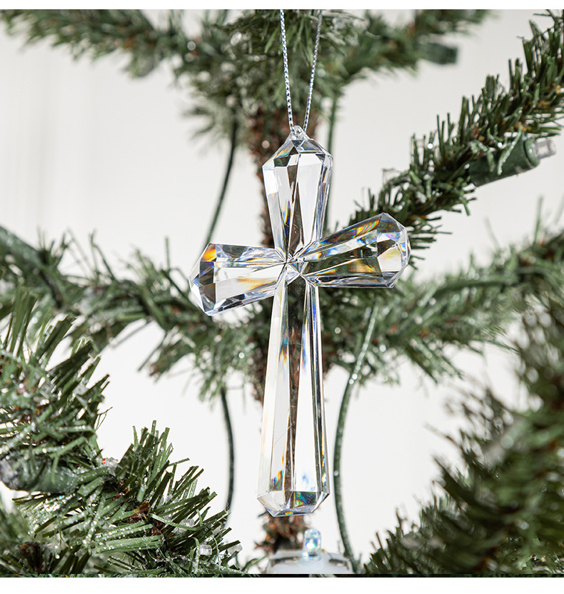 Christmas Simple Style Cross Arylic Party Hanging Ornaments display picture 3