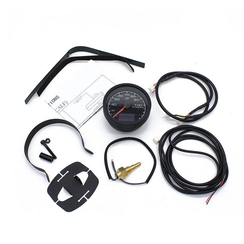Auto Supplies Car Restoration Instrument Water Temperature Meter 62mm LED 7 Color Display Water Temperature Meter