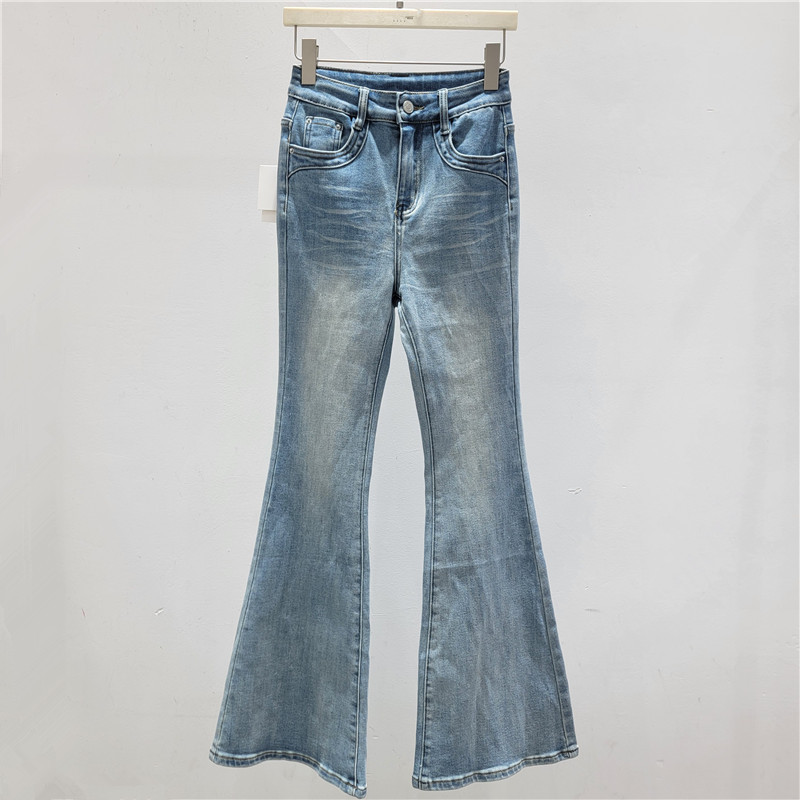 Alta sensación tridimensional decoración micropantalones jeans para mujeres 2026 primavera nuevos pantalones jeans elásticos delgados