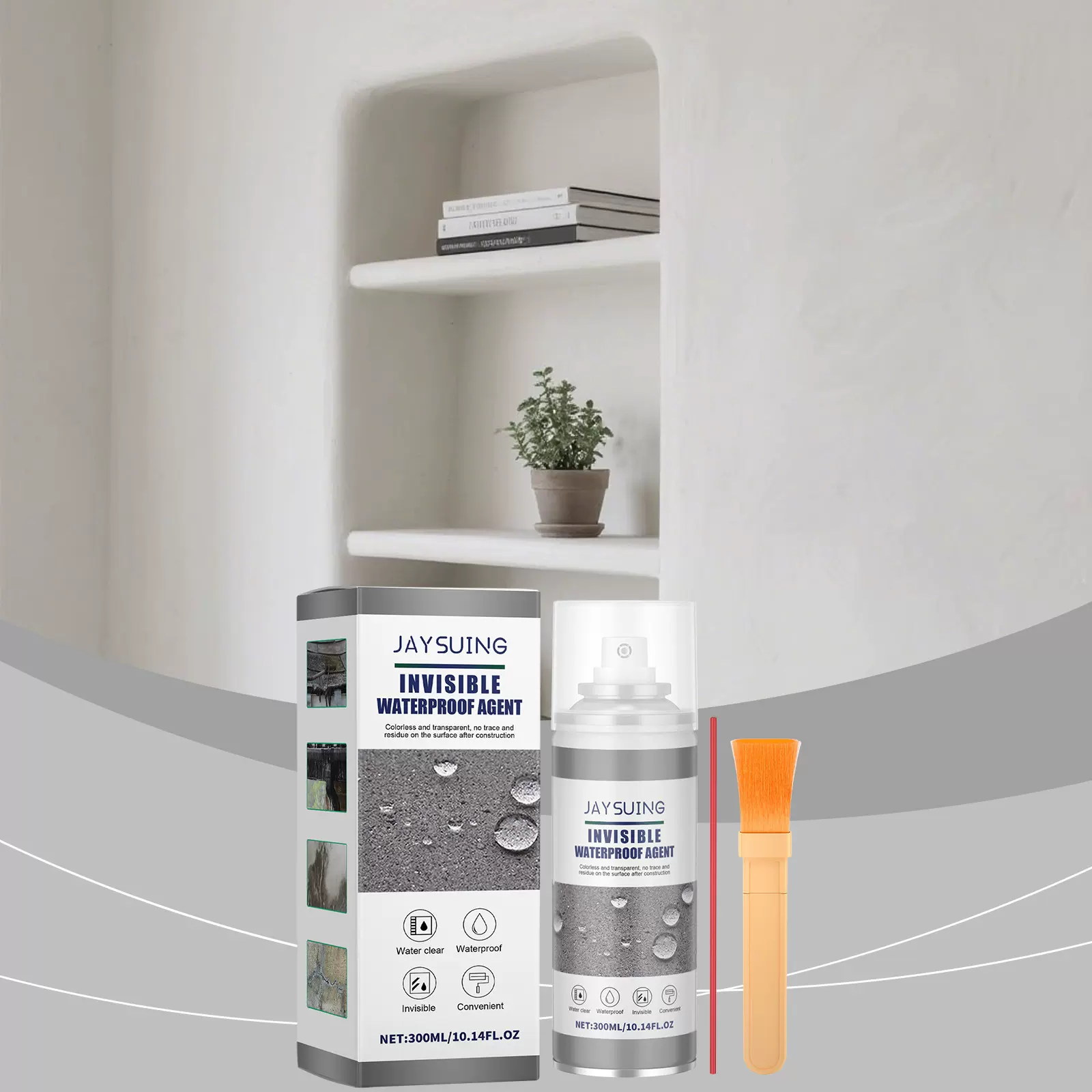 JAYSUING 防水剂 卫生间瓷砖屋面外墙多表面适用日常便捷防水剂
