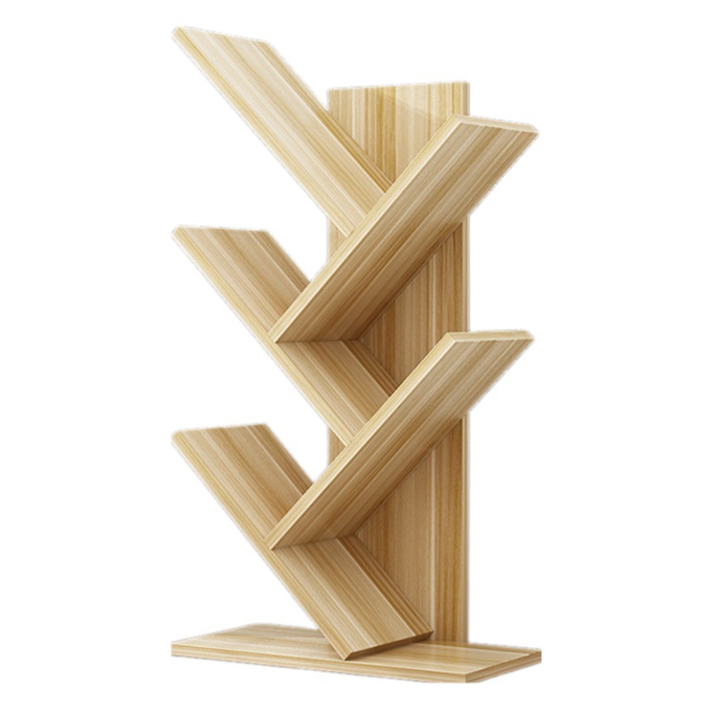 Estantería de escritorio en forma de árbol multi-capa simple piso hueso de pescado pequeña estantería estudiante dormitorio rack de almacenamiento de escritorio
