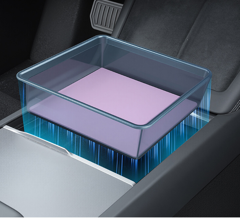 Suitable for Tesla's New Model Y/Yl Center Console Armrest Storage Box, New 3-Specific Storage Box