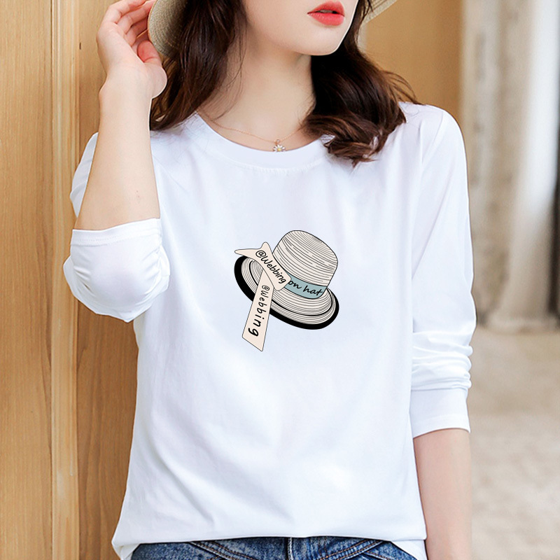 女性用ボトリングシャツ 5 春と秋の新しいスタイルの女性用ルーズホワイトシャツ長袖カジュアル Tシャツ|undefined