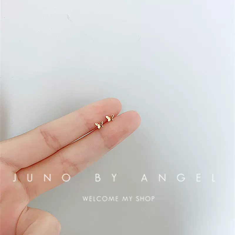 小蝴蝶耳钉2024年款潮简约小巧隐形小耳饰养耳洞个性学生小饰品