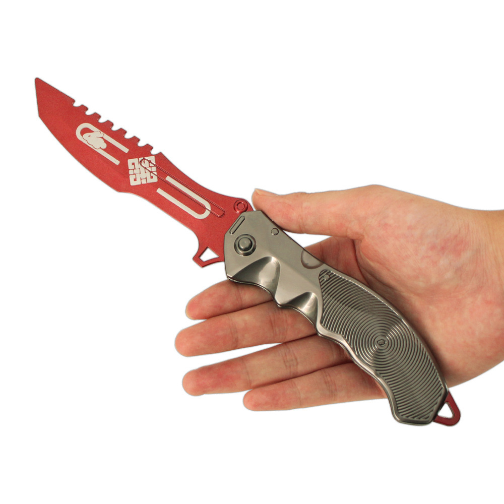 다크존 브레이크아웃 주변 접이식 버전 루이 래빗 접이식 칼 모델 칼 합금 장난감 무기 소품 장식품 27CM