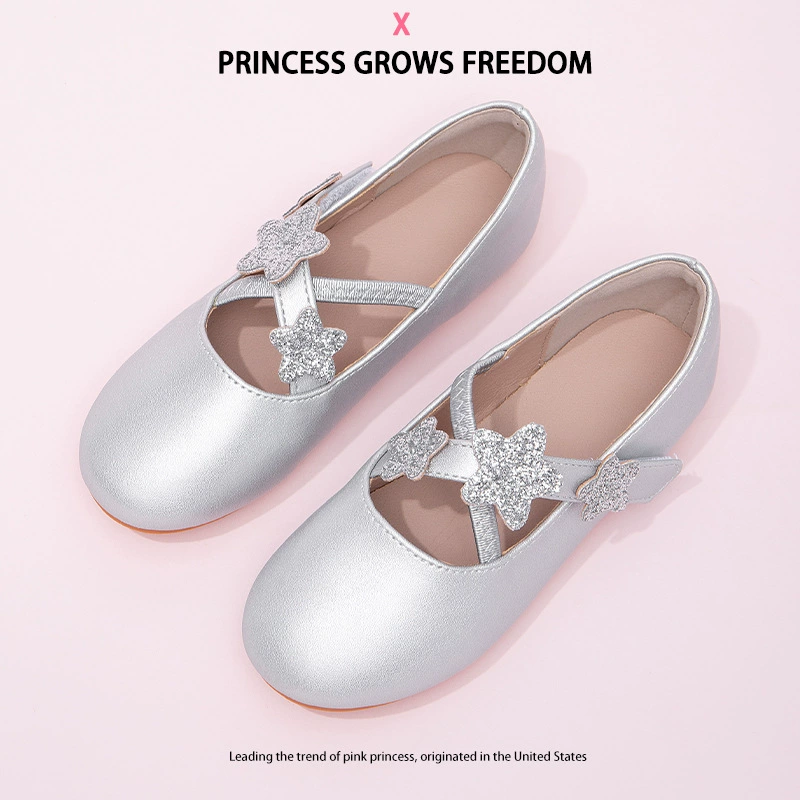 Туфли принцессы для девочек, туфли на мягкой подошве, весна-осень 2025, новые танцевальные туфли для маленьких девочек, детские кожаные туфли на мягкой подошве