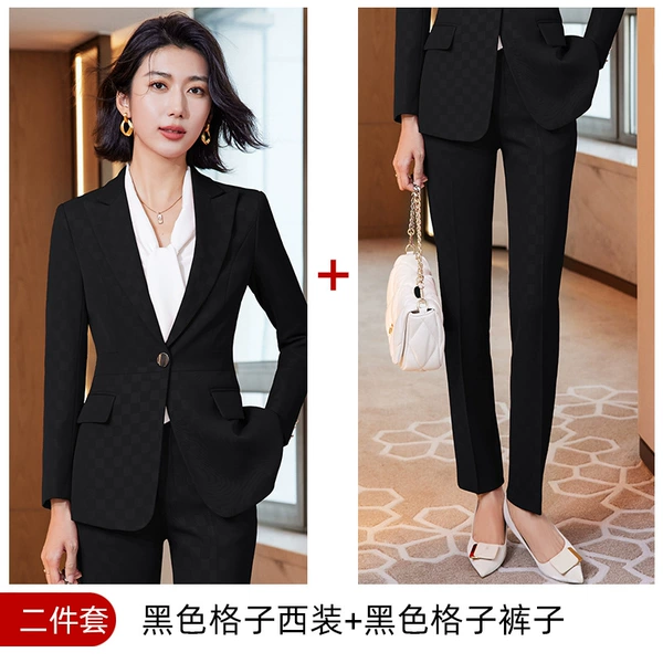 Black checkered suit, trousers