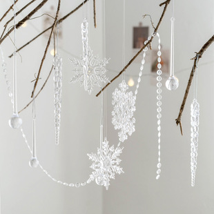 Brand Christmas transparent pendant drop-shaped, with snowflakes