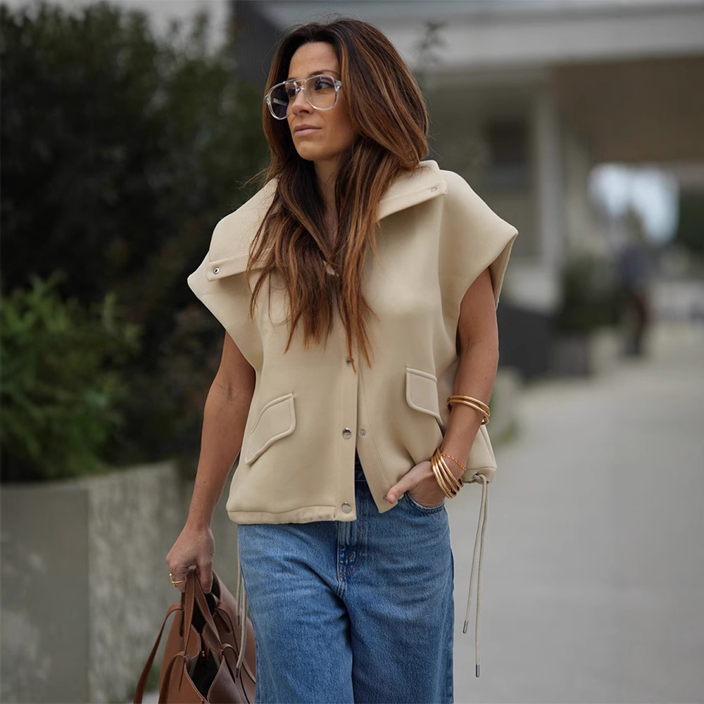 elegant solid color vest