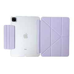适用iPad 11保护套Y折搭扣pro11内置笔袋Air76磨砂亚克力mini7壳