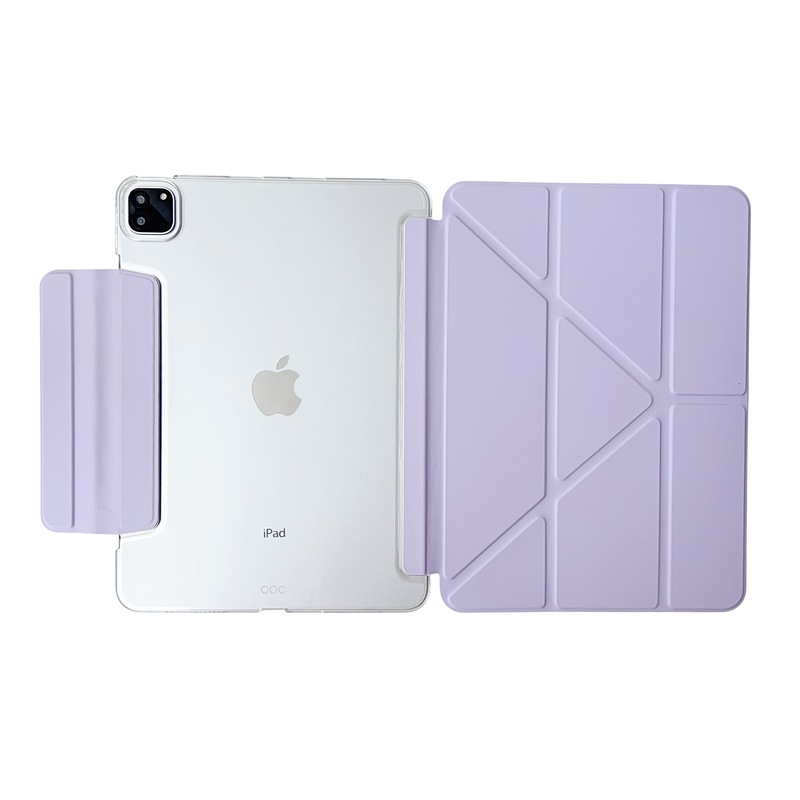 适用iPad 11保护套Y折搭扣pro11内置笔袋Air76磨砂亚克力mini7壳|undefined