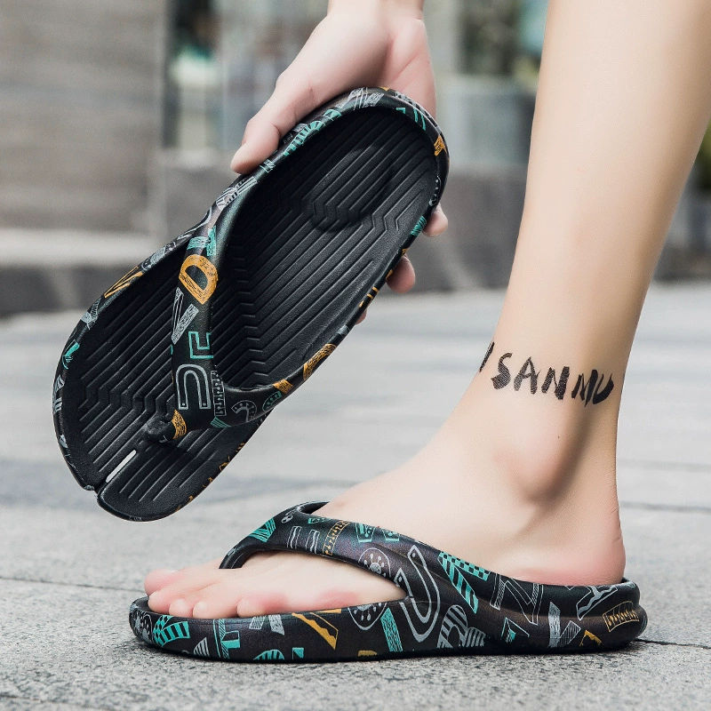 Шлепанцы мужские, новинка 2024, летняя верхняя одежда, нескользящие универсальные шлепанцы, вьетнамские пляжные сандалии