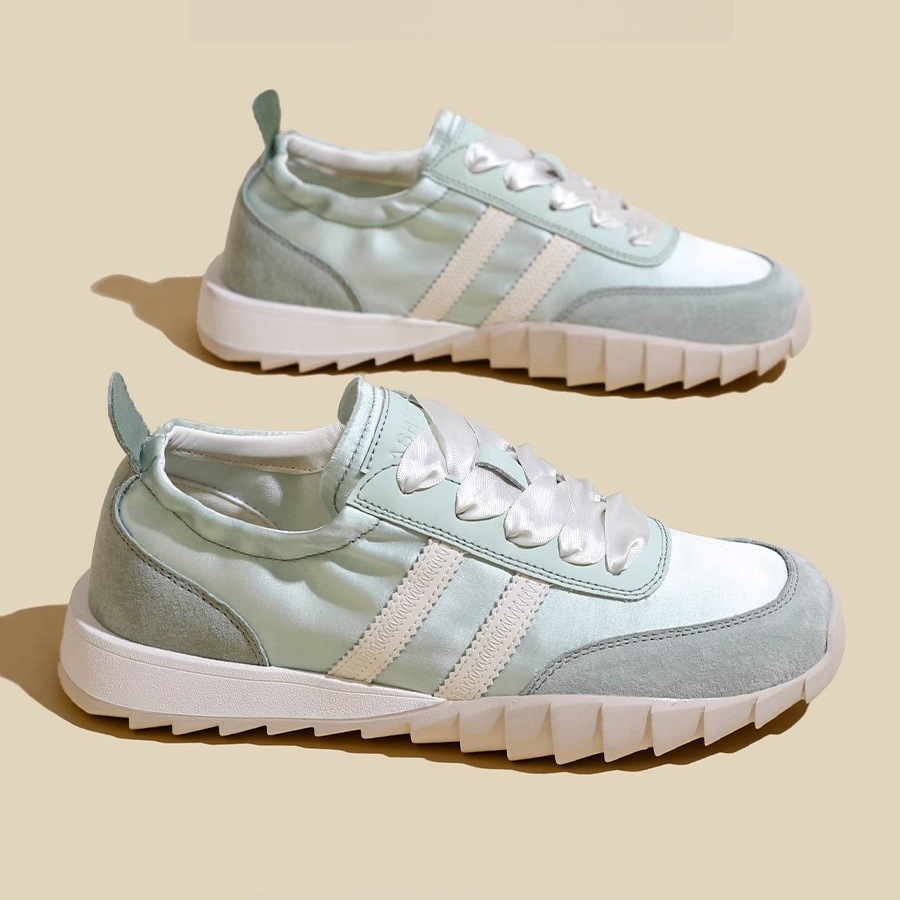 Forrest Gump Schuhe für Damen 2024 Frühjahr neu weicher Boden rutschfestes echtes Leder Retro farblich passender deutscher Trainingsschuhtrend_voghion.com