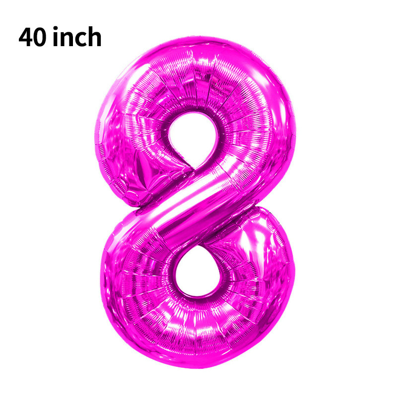 Globo digital transfronterizo grande de 40 pulgadas versión estadounidense 0-9 globo de película de aluminio decoración de fiesta de cumpleaños globo digital de imitación image 73