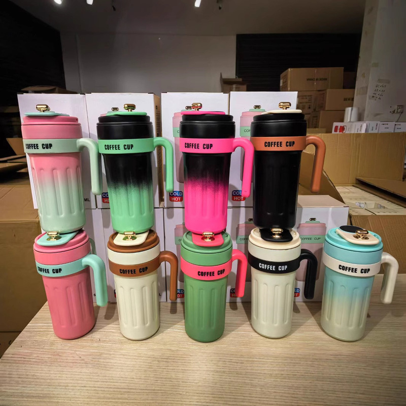 New Coffee Cup 304 Stainless Steel Thermos Cup Outdoor High-Looking Men and Women Car-Mounted Water Cup Gift Wholesale