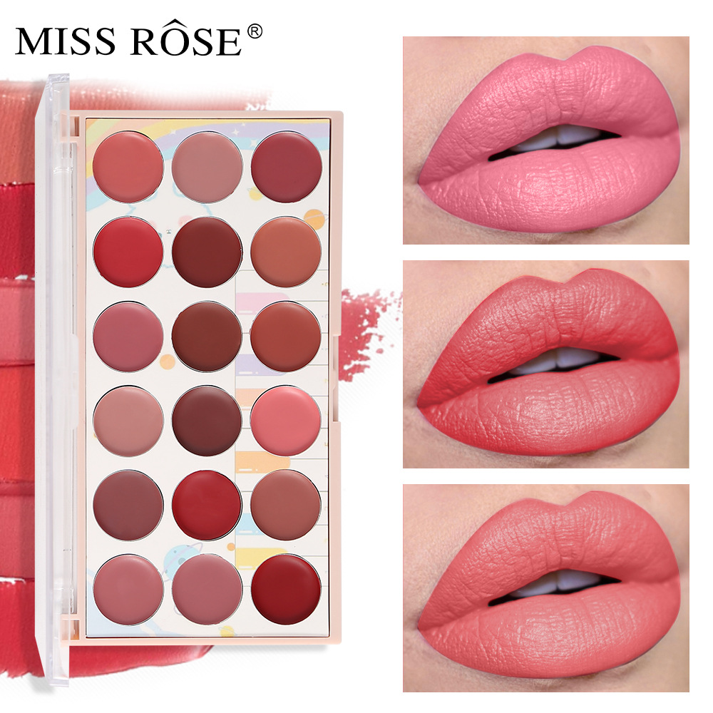 missrose explosions recommended 18-color lipstick plate matte moisturizing waterproof non-fading Cup lipstick wholesale