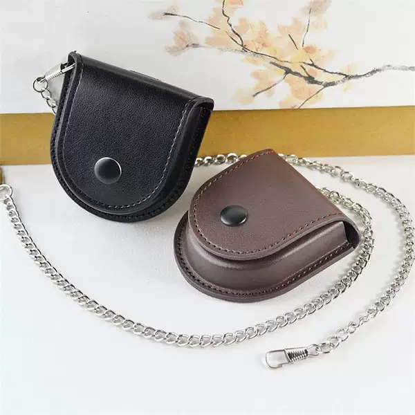 Antique Retro Pocket Watch Set, Mechanical Quartz Watch for Men, Women, Students, Elderly, Antique Gift Watch Leather Case