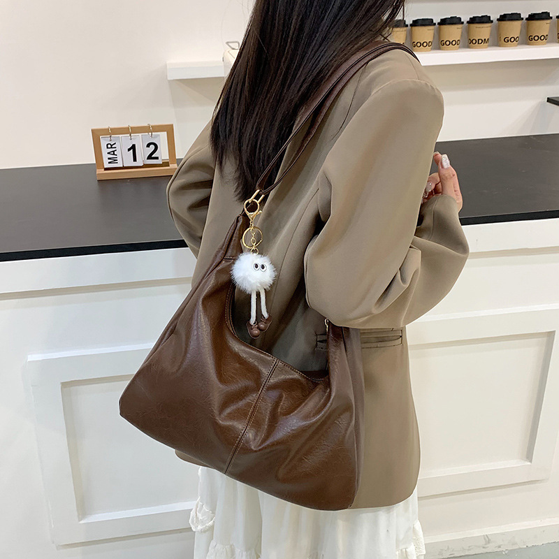 复古通勤托特包女2025新款潮时尚单肩通勤简约松弛感大容量腋下包|undefined