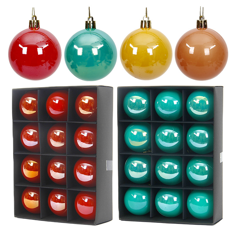 Bolas de perlas de Navidad de 6cm Bolas de decoración de techo de PVC Bolas de decoración de árbol de Navidad huecas Bolas de color