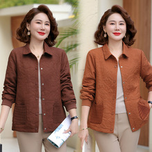 中年妈妈春装外套小个子短款风衣2025新款洋气中老年女春秋季上衣