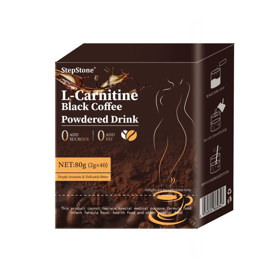 StepStone L-Carnitine Black Coffee Solid Drink 80g (2g*40) Factory Wholesale Dropshipping