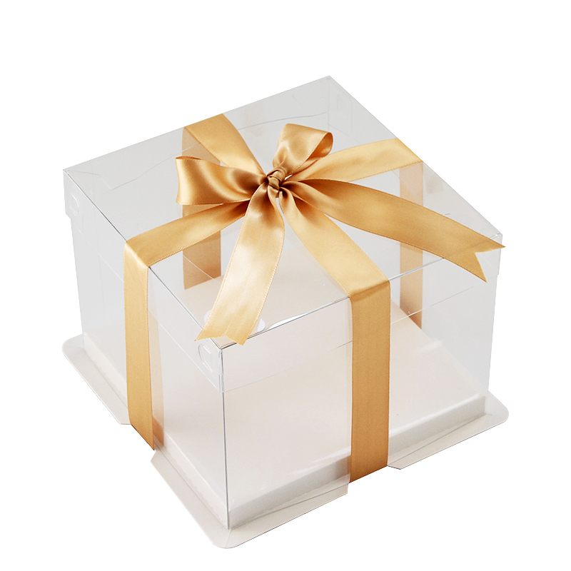 Cubierta transparente base blanca - 4 pulgadas de una sola capa (18 * 18 * 14CM) 5 juegos