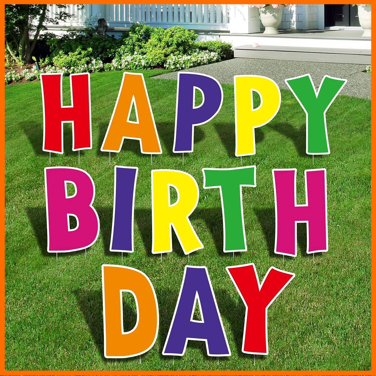 亚马逊2023字母地插牌庭院瓦楞防雨草坪装饰标志牌pp中空板