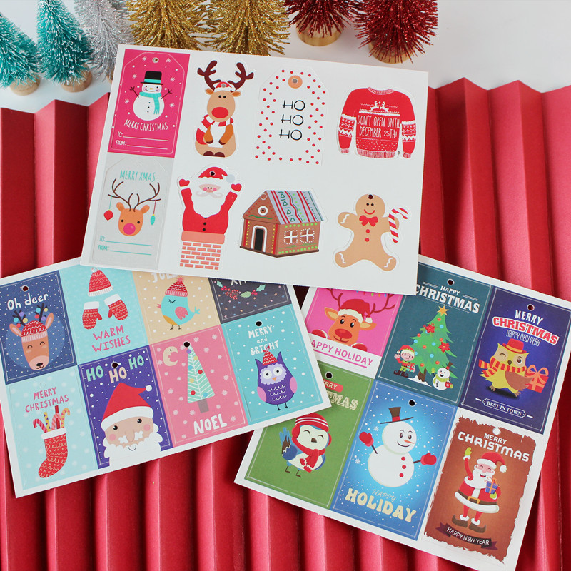 跨境新款圣诞节吊牌圣诞祝福卡留言卡通创意圣诞树装饰挂件