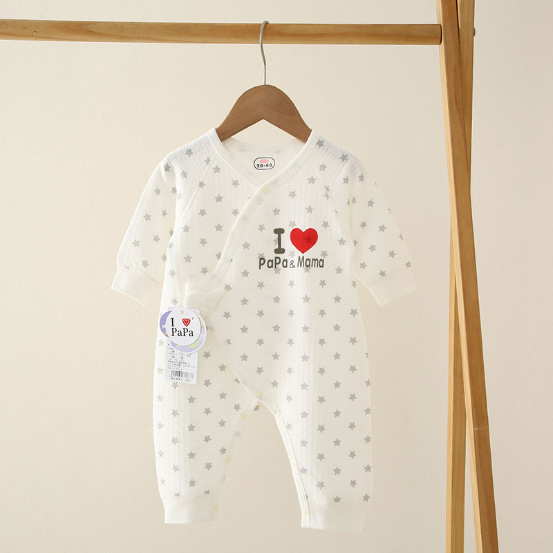 I love mom and dad newborn winter warm male and female baby air layer ordered wings one-piece in stock wholesale