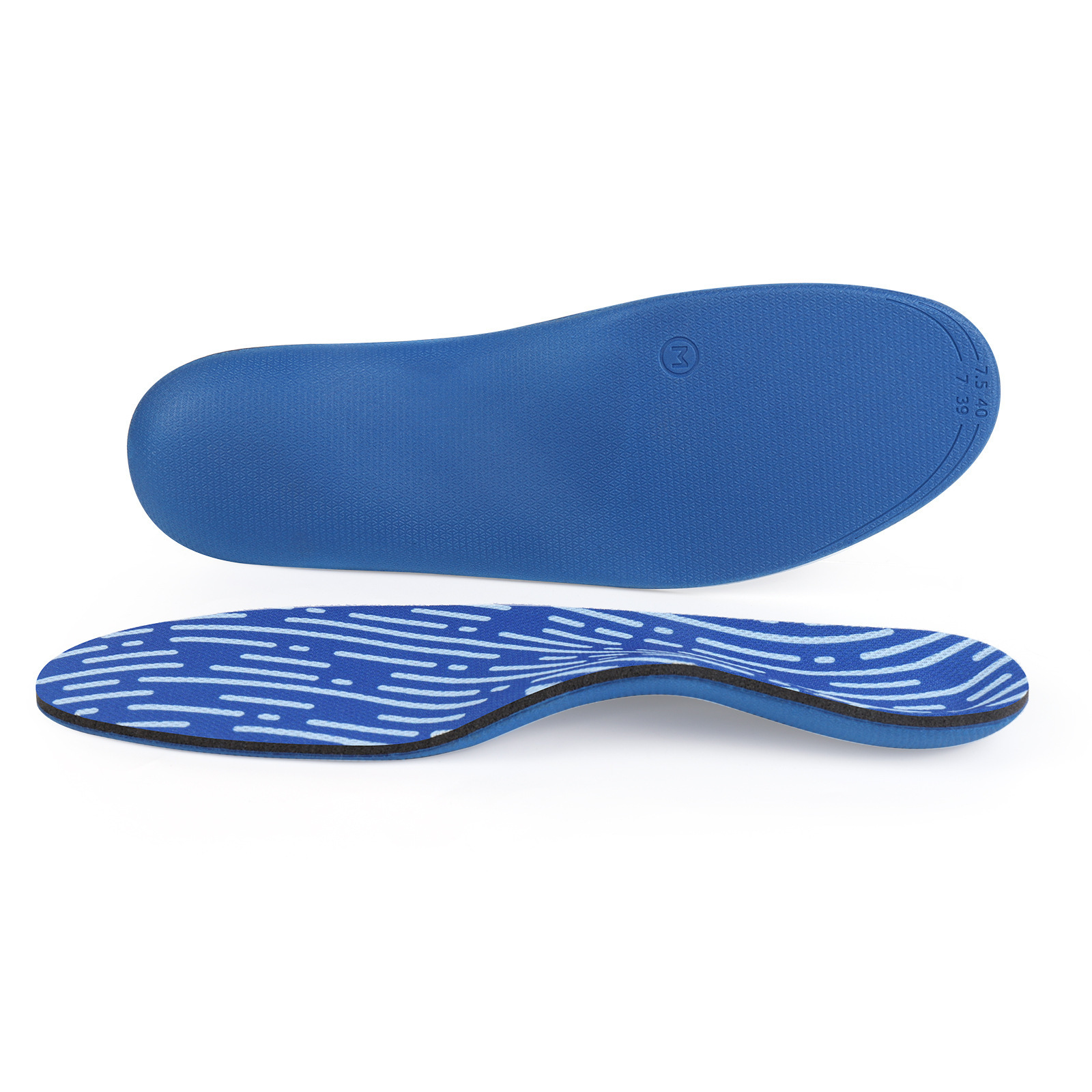 Soporte de arco plano para corrección de la insola absorción de sudor y ventilación para corrección de la pierna y el pie en forma de X