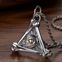 千叶荷鲁斯之眼 吊坠个性潮流 男女同款上帝全视项链男泰银复古